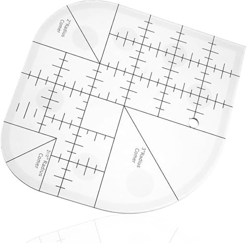 Gebogene Eckschneider, Acryl Nähen Curved Corner Cutter Lineal, Patchwork Lineal Quilting Template Ruler, Nähen Patchwork Lineal Nähschablone Patchwork Werkzeug DIY Nähzubehör Patchwork Square Lineal