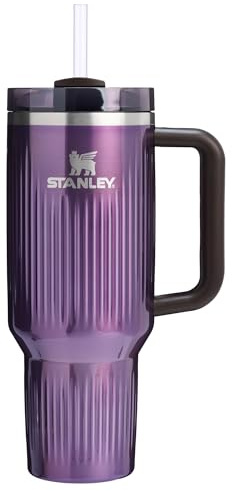 Stanley Quencher - Vaso H2.0 con asa y popote, 40 onzas, tapa Flowstate de 3 posiciones, soporte para vasos compatible para viajes, vaso de acero inoxidable aislado, sin BPA, brillo de glicina