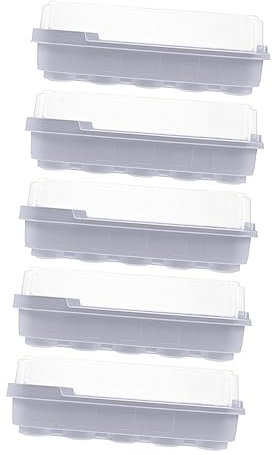 TOYANDONA Keimschale 5 Stück Kunststoff Starter Tabletts Weiß Atmungsaktive Anzuchtschale Für Kleine Pflanzen Und Nutzpflanzen Gartenzubehör Pflanzpflege