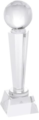 ibasenice Coppa di Cristallo per Partita di Calcio, Premio Sportivo in Quarzo Design Elegante, Dimensioni Compatte per Cerimonie Scolastiche e attività Outdoor per Ragazzo Ragazza