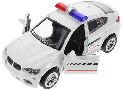JUMPLAWN Auto della Polizia in Lega 1:32 Porte Apribili, Miniatura da Collezione per Decorazione e Divertimento dei Bambini