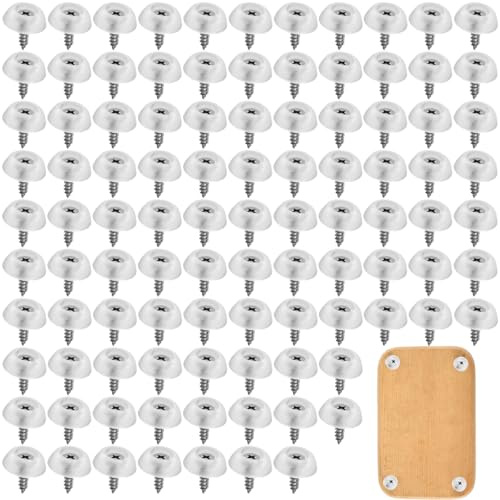 100 PCS Cutting Board Rubber Feet Non Slip Rubber Feet Bumpers Small Board Legs Pad Bumpers Pads with Stainless Steel Screws for Furniture Electronics Home Kitchen Appliances