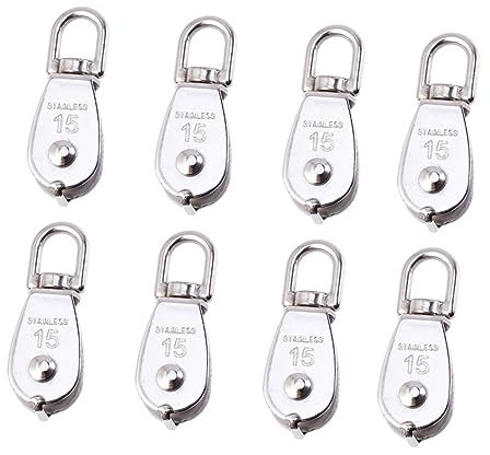 VALICLUD 8pcs Boat Pulley Fishing Net Single Pulley Rotation Lifting Hook for Sports Use