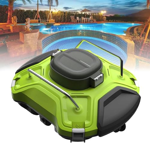 XSDAJSD Robot pulitore Automatico per Piscine, arrampicatore a Parete, Grande Contenitore Filtro a Caricamento dall'alto, aspirapolvere Robot Senza Fili per Piscine interrate e Fuori Terra