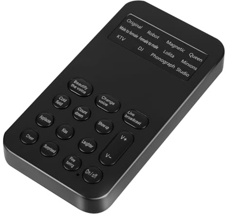 FUNNETOYU Mini Carte Son Externe Abs 8 Effets Sonores, Modificateur de Voix Portable Plug and Play pour Karaoké et Diffusion en Direct