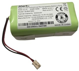 Batteria ricaricabile, compatibile con SHARK RVBAT850 JL15, accessori for robot spazzatrici