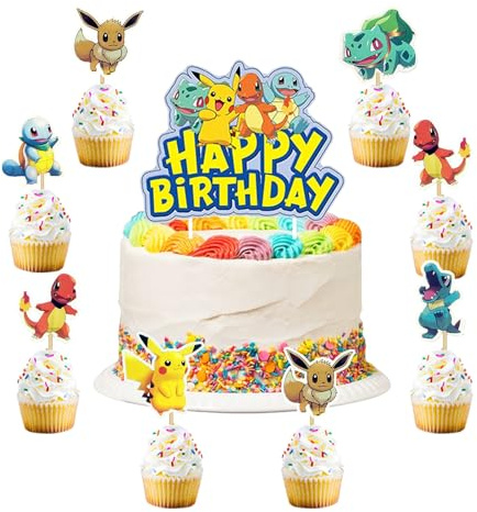 25 PCS Tortendeko Geburtstag Kinder,Kuchen Deko,Happy Birthday Cake Topper Cupcake,Tortendekoration Kinder für Jungen/Mädchen