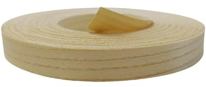 Feuille de placage en bois Rouleau de chants en bois pin, d'érable, chêne, noyer et bouleau, 19 mm, pré-encollé, thermocollé, avec adhésif thermofusible(Ash,1.9 cmx4m)