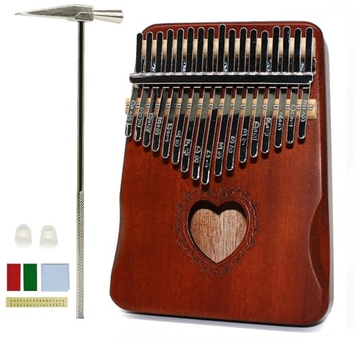 Fingerklavier-Kalimba Kalimba Mit 17 Tasten Mahagonikorpus Mbira-Instrument Inklusive Lernanleitung Und Hämmern(2)
