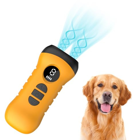 Antibell für Hunde Ultraschall Ferntrainer,40-50 Fuß Antibell Ultraschall Gerät,LED Taschenlampe Modus,Geeignet für kleine, mittelgroße und große Hunde