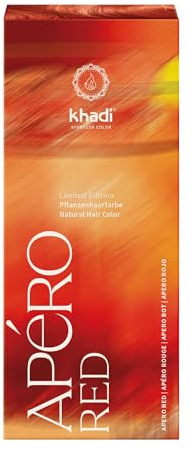 khadi Tinte para el pelo de las plantas Apo Red – Fascinantes tonos rojos desde rojo intenso y enamorado del sol hasta elegante rojo claro, 100% vegetal y natural, 100 g