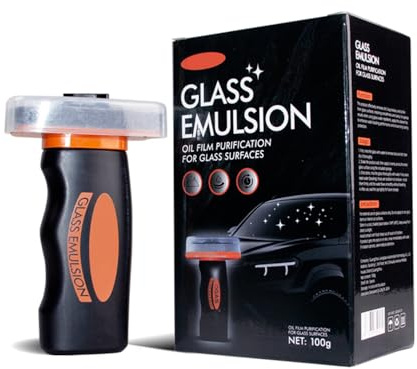 Hand-Held Glass Emulsion Cleaner, 2026 Handheld Oil Film Remover Car Windshield Cleaning Brush für Fenster, Spiegel, Glasoberflächen, 100g Glasreiniger Ölfilmentferner für Autowindschutzscheiben