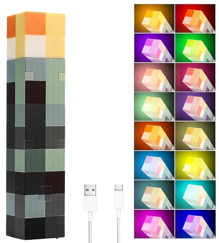Dhqkqg Lamp Torch Wall Lamp, Torch Lamp with Wall Mountable with 16 Color, Bedside Lamp Gaming Room Decor, 3D Bedside Lamp Kids for Cosplay Toys Gifts Room Dectoror