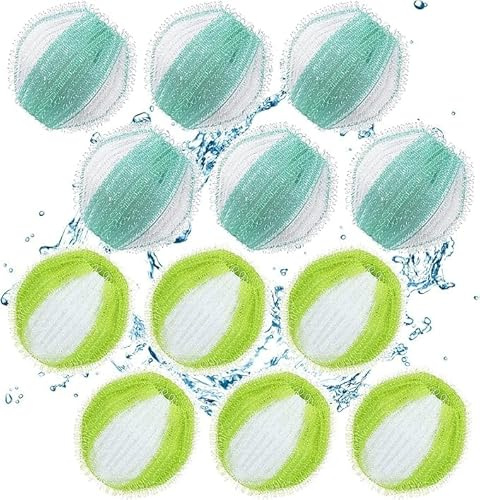 12PCS Laundry Balls, Reusable Pet Hair Remover for Washing Machines, Hair Remover Balls for Fabrics, Animal Fur Dissolver, Lint Catcher for Clothes Bedding