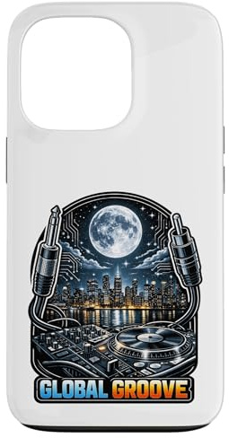 Hülle für iPhone 13 Pro Globaler Groove DJ Cityscape