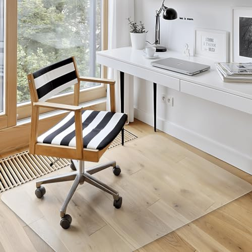 azadx oficina/casa escritorio silla alfombrilla PVC Dull polaco Chairmat protección suelo, 36 x 48 para suelos duros, multiusos suelo pantalla, transparente