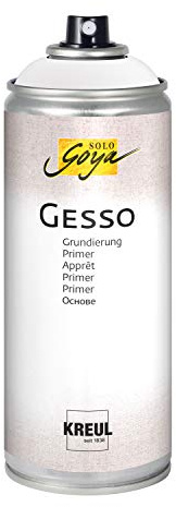 Kreul 85274 – Solo Goya Gesso vit 400 ml sprej, för grundning utan synligt penseldrag, matttorkning, vattentät, alkohol-/vattenbaserad