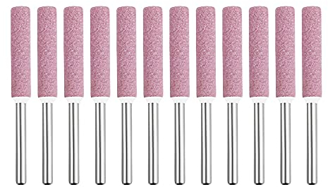 Nifocc Burr Lot de 12 pierres à aiguiser pour tronçonneuse 4,8 mm
