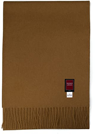 PREMIUMARMADA Purer Wollschal aus 100% Wolle Alpaka, eleganter Winterschal, Wollschal aus feiner 100% Alpaka Wolle, weich, warm, pures elegantes Naturhaar unisex, natur