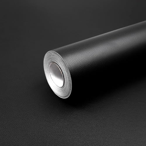 Hode Kunstleder Selbstklebend Meterware Reparaturset Sofa Lederflicken DIY | 44X300cm Selbstklebendes Leder Reparatur Set Autositz Patch PU Lederoptik Folie für Möbel Leather Adhesive Covers Schwarz