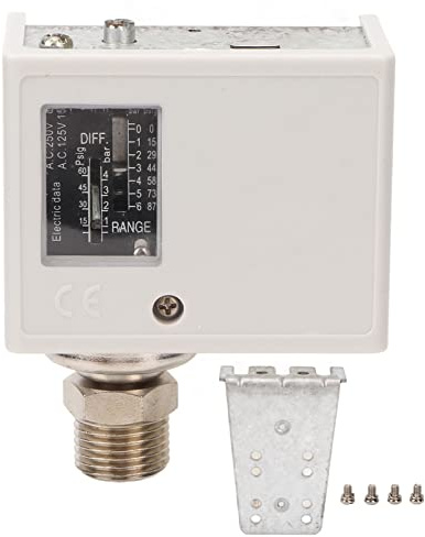 Luftkompressor-Druckschalter, Brunnenpumpen-Druckschalter Feine Verarbeitung AC125V AC250V für Boiler (G1/2-Schnittstelle)