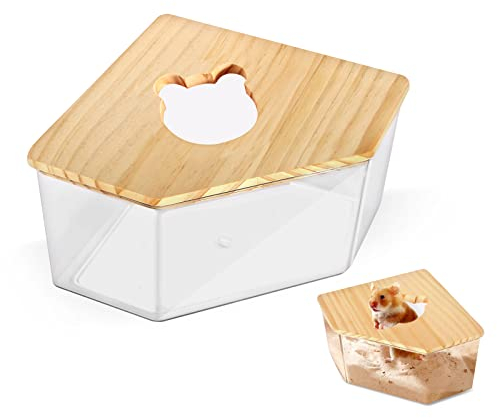 CAINCAY Haustier Hamster Badezimmer, Sandbad Container Toilette Transparente Acryl Hamster Badebox, Hamster Sand Badezimmer Hamster Badehaus für Eichhörnchen