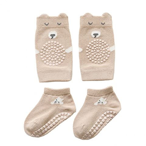 Ericetion Babykniegelads Socken Set - Anti -rutsch -kniescheibe Krabbeln Sicherheitsbodensocken Mit Knieschutz Und Beinwärmer Für Mädchen