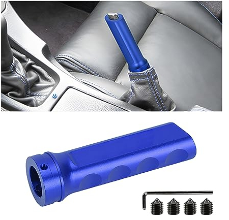 JNNJ Custodia Freno a Mano in Alluminio per Auto, Manicotto Protettore Del Freno a Mano Auto, Universale Protezione Freno a Mano Accessori di Modifica per La Maggior Parte Dei Veicoli(Blu)