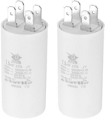 PATIKIL CBB60 7,5uf kondensorfunktion, 2 st AC 450 V 4 stift 50/60 Hz dubbel insats nedre luftkonditionering, vattenpump, motorfläkt stjärna 62 x 3 0 mm