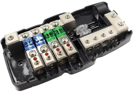 NURII Car Audio Multifunktions-Sicherungskasten mit Kontrollleuchte, Sicherung 0/4ga im Sicherungshalter