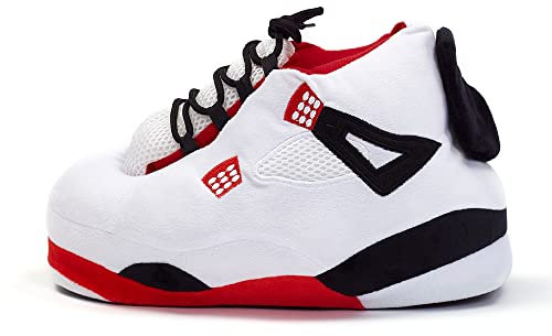 EXIGENT Sneaker Slippers Kicks Shoes Adult | Men and Women | One Size Fits Most Christmas Summer, White_2, One Size Women/One Size Men