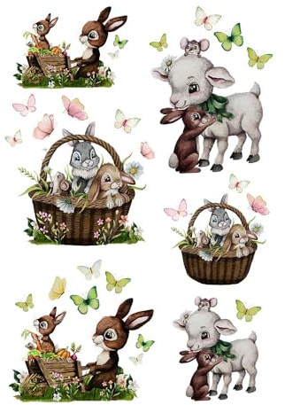 Bügelbilder Osterhasen Ostermotive Hasen Häschen Lamm Set in A5 Applikation Kissen Shirt Taschen Bügelbild Bügelmotiv Patch Aufbügelbilder Ostern bb275 ilka parey wandtattoo-welt