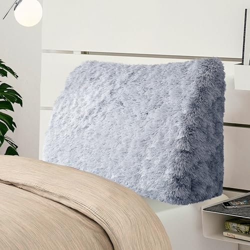 Johnear Keilkissen Lesekissen für Bett und Sofa Lehnenkissen Blau Plüsch Kissen 100cm, Rückenkissen Kopfteil Bett Rückenlehne Großes Dreieckiges Lendenkissen