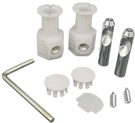 1 Pair Toilet Fixing Kit Universal Back to Wall Toilet Fixing Bolts Kits for Wall Hung Toilet, Toilet Lid Screws Top Fixing Hinges Bathroom Repair Fixings Bracket and Screws for Floor Bathroom Toilet