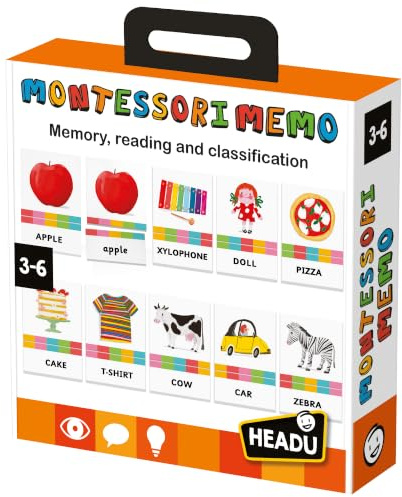 Headu - Montessori Memo, Learning Games, Toddler Learning, Flash Cards for Kids, Educational Games, Memory Skills, Reading, Logic, Age 3-6 Years
