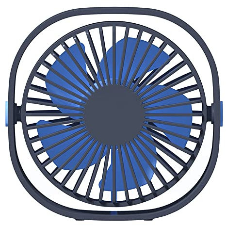 MASO Mini ventilateur de voiture - USB - Rotation à 360° - Angle réglable - Pour bureau, maison, voyage, blanc/bleu