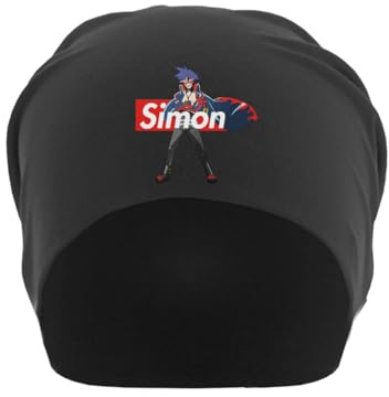 Atspauda Anime 194 Unisex Thin Cotton Slouch Beanie Schwarz, Schwarz , Einheitsgröße