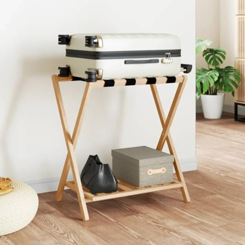 Bulliing Gepäckablage 68x38x58 cm Bambus Reisebox ReisegepäCk Gestell KofferstäNder
