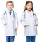 AUYAO Camice Laboratorio Bambino Cappotto Chimico, Vestiti da Scienziato Abbigliamento Medico, Costume Maniche Lunghe Camice, Grembiule Bianco Gioco di Ruolo Sull'attività Della Scuola(M)