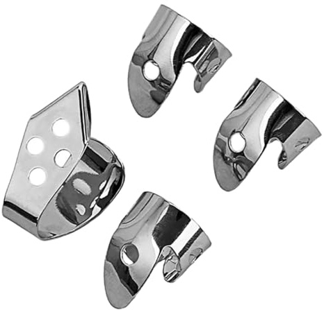 UPKOCH 4 Stück Metall Fingerpicks für Gitarre mit Daumen und Ringfingerplektren Multifunktionaler Fingerschutz aus Silber Praktisches Zubehör für Fingerpicking