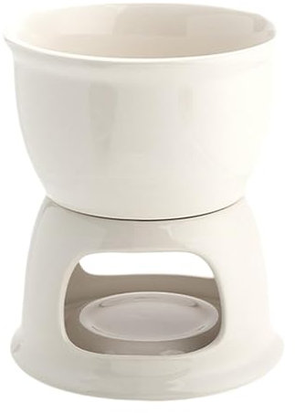 SiaBiced Schokoladenfondue-Topf, Schokoladenschmelztopf, Butterwärmer, Käseschmelz-Teelicht, Porzellan-Schmelztopf für Geschenke zur Hochzeit, Weiß
