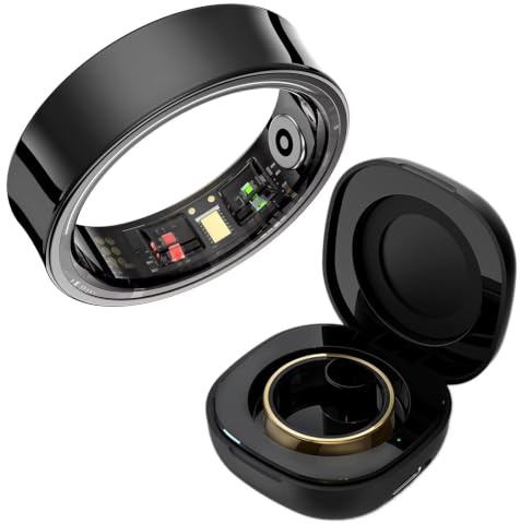 Bague intelligente de fitness pour homme et femme - Android iOS - SpO2 - Tracker de sommeil - Étanchéité IP68 - Podomètre - Calories - Fréquence cardiaque - Moniteur de sommeil - Tracker d'activité