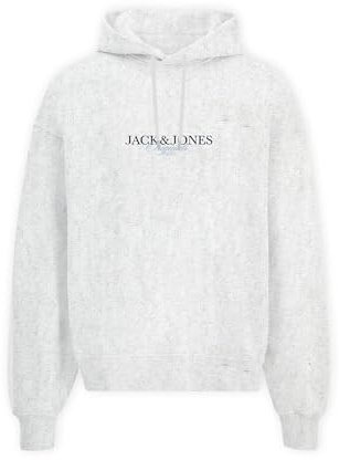 JACK & JONES Jorbillyburg FST Sweat à Capuche pour Homme, Blanc éclatant., S