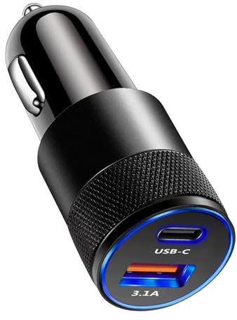 NPXUAMTJ USB C Auto Ladeadapter Zigarettenanzünder USB Ladeadapter Schnellladung 3 1 A Lade Telefon Ladeadapter 2 Anschlüsse Zigarettenanzünder