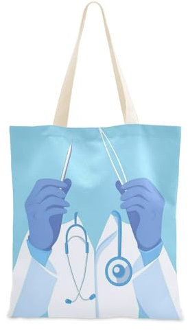 WDdZzyy Doctors Day Scalpel Funny Blue Canvas Totes Cute Gifts Bulk Canvas Tote Bags, Doctors Day Scalpel Funny Blue, One Size
