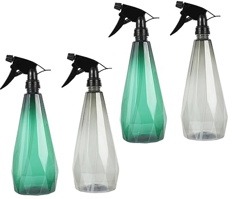 Milisten Lot De 4 Flacons Pulvérisateurs De Jardinage 1l En Plastique Léger Gris Étoilé Et Vert Feuillage, Vaporisateur Domestique Polyvalent Pour Fleurs, Nettoyage, Pulvérisation Longue Portée