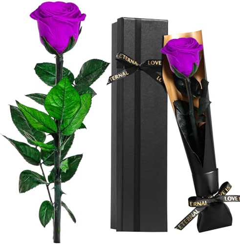 Flowers Roses Gifts for Women - Eternal Rose Preserved Flowers with Stem - Real Rose Fresh Flower Gifts for Girlfriend Wife Mum,Women Rose Present For Valentine's Day Birthday Christmas Anniversary