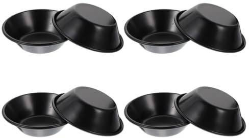 ULTECHNOVO 8pcs Egg Tart Molds, Small Muffin Tin, Carbon Steel Tart Pans with Nonstick Coating, Even Heating, Reusable Multi-Function Baking Mould for Home Kitchen