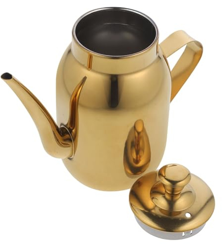 Cabilock Stainless Steel Soy Sauce Dispenser Multi Function Grease Jug with Comfortable Handle Oil Container for Kitchen Home and Restaurant Use