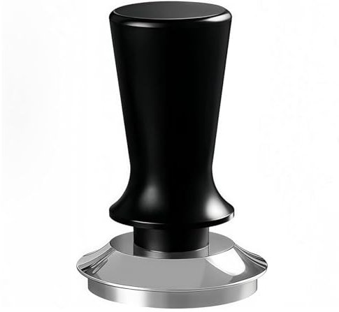 Prensador de café de 58 mm, prensador profesional de acero inoxidable para portafiltro de 58 mm, prensador de mano barista resistente con agarre antideslizante (negro)